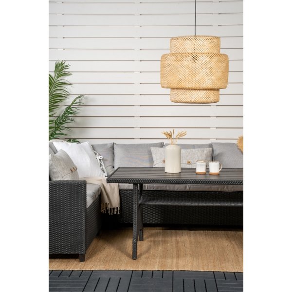 Groupe de canapés d\\\'angle en bois courbé - Noir/gris Groupe de canapés d\\\'angle en bois courbé - Noir/gris