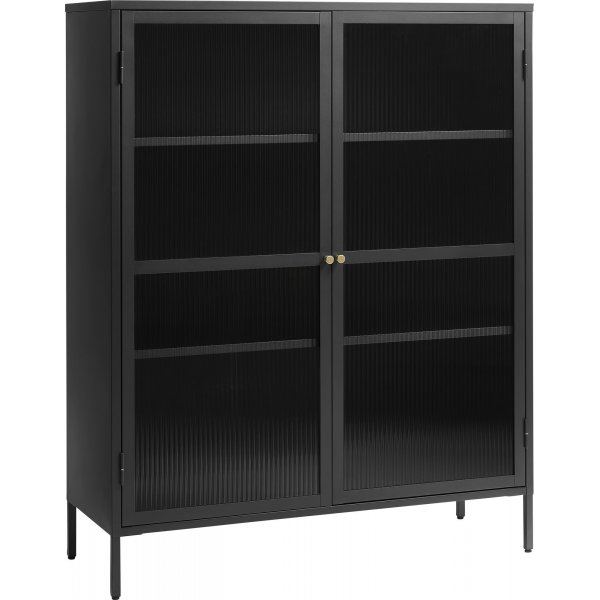 Armoire en métal noir Dobb avec portes vitrées Armoire en métal noir Dobb avec portes vitrées