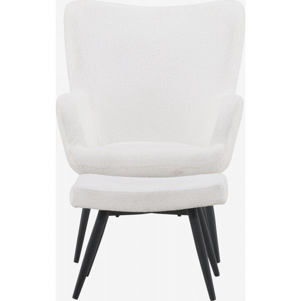 Fauteuil Como en bouclé blanc Fauteuil Como en bouclé blanc