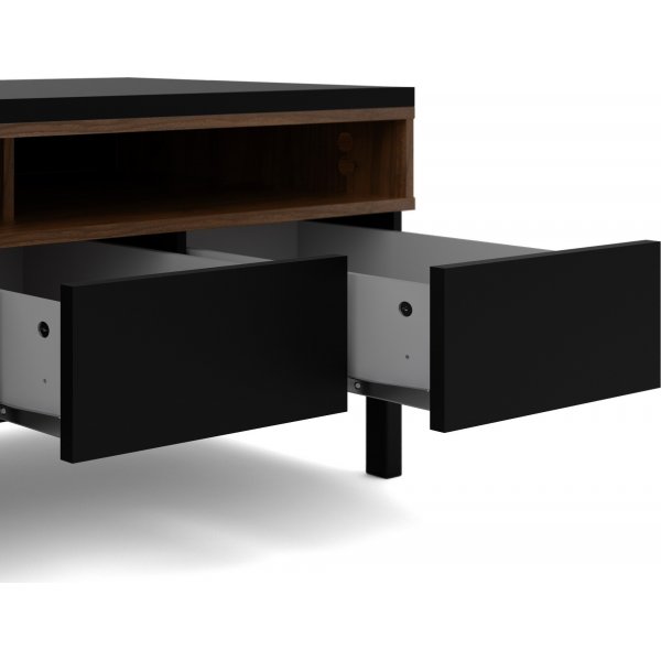 Banc multimédia Roomers - Noir/noyer Banc multimédia Roomers - Noir/noyer