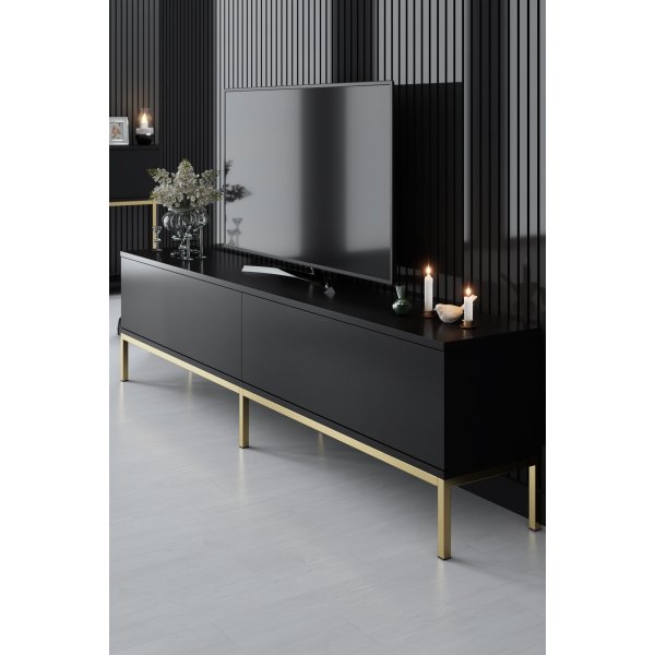 Lord TV-bänk - Svart/guld Lord TV-bänk - Svart/guld