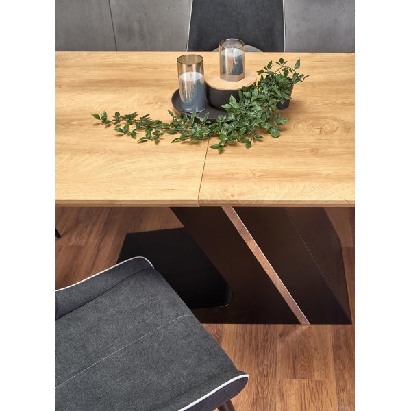 Becca matbord 160-220 cm - Ek/svart