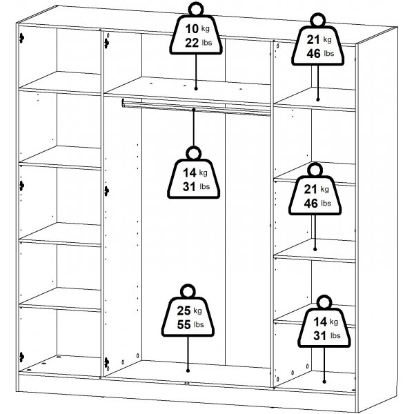 Armoire Billund à 4 portes - Hickory Armoire Billund à 4 portes - Hickory