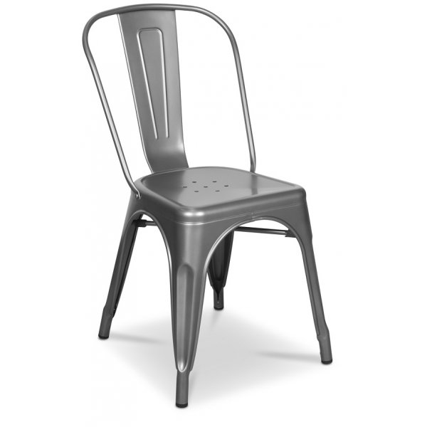 Visby matgrupp grtt bord med 4 st Industry Pltstolar - Gr / Metall