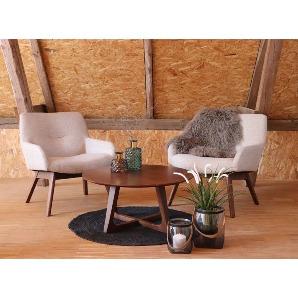London Fauteuil - Zand/walnoot + Vlekverwijderaar voor meubels London Fauteuil - Zand/walnoot + Vlekverwijderaar voor meubels