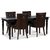 Paris matgrupp svart bord med 4 st Tuva stolar i brunt PU med rygghandtag