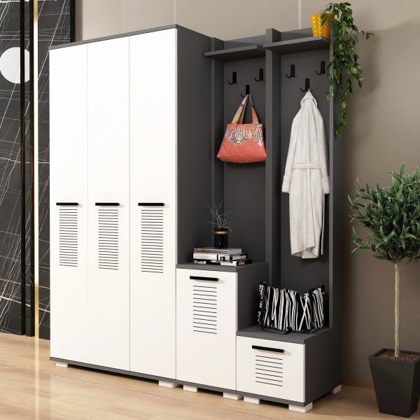 Cintre Asimo 160 x 45 x 183 cm - Anthracite/blanc Cintre Asimo 160 x 45 x 183 cm - Anthracite/blanc