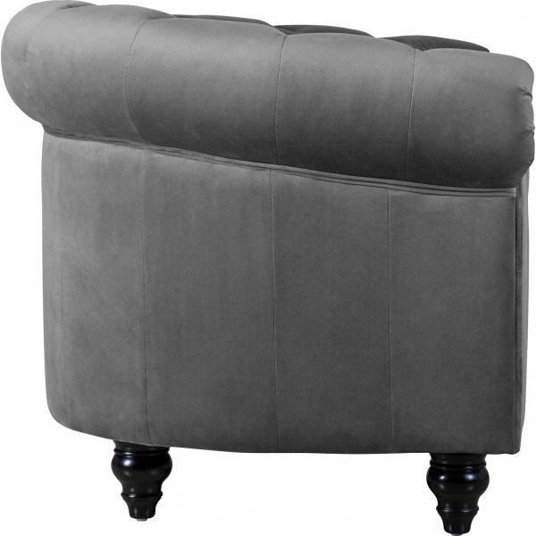 Fåtölj chesterfield grå sammet Royal + Fläckborttagare för möbler Fåtölj chesterfield grå sammet Royal + Fläckborttagare för möbler