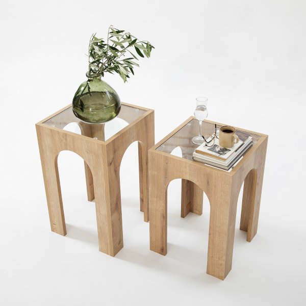 Set de tables d\\\'appoint Seine 35/35 x 35/35 cm - Chêne Set de tables d\\\'appoint Seine 35/35 x 35/35 cm - Chêne