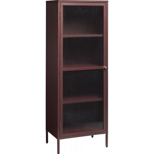 Armoire Dobb en métal bordeaux avec porte vitrée H160 cm Armoire Dobb en métal bordeaux avec porte vitrée H160 cm