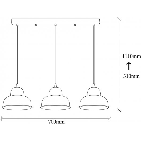 Bergamo taklampa 180-S1 - Svart