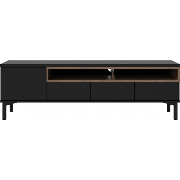 Banc multimédia Roomers - Noir/noyer Banc multimédia Roomers - Noir/noyer