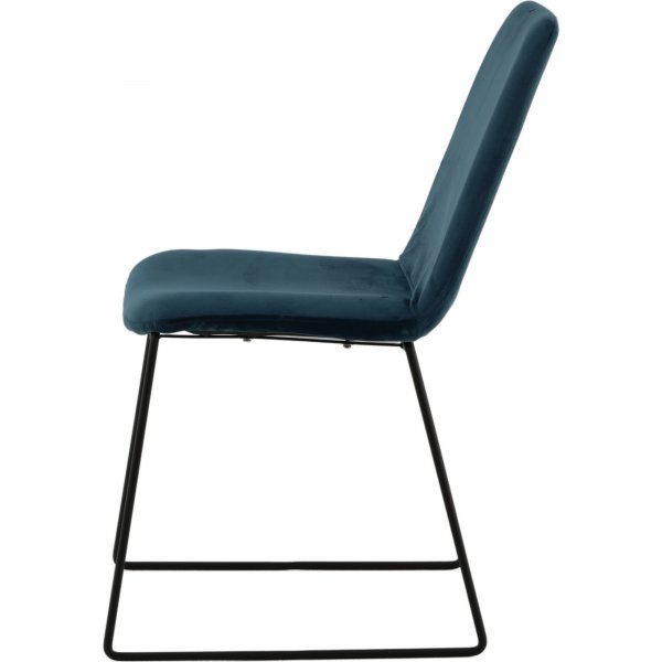 Chaise de salle  manger Minnie - Velours bleu