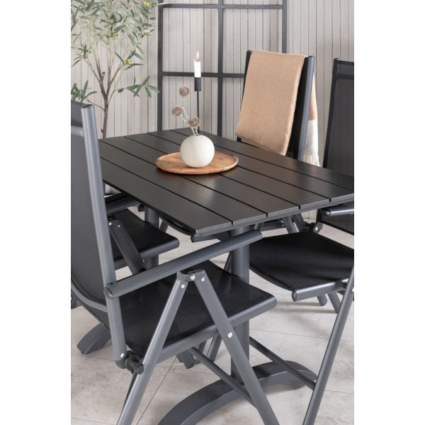 Denver utematgrupp med 4 st Break stolar - Svart