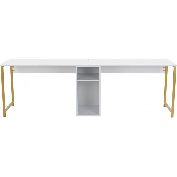 Twin skrivbord - Vit/guld