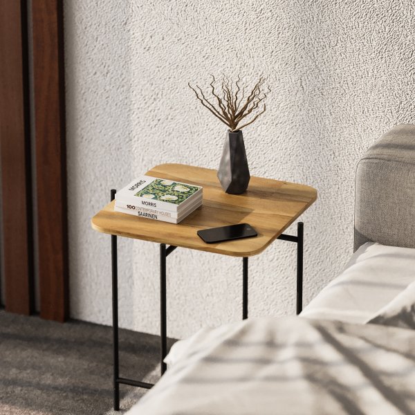 Vela 5 bijzettafel - Zwart/beige