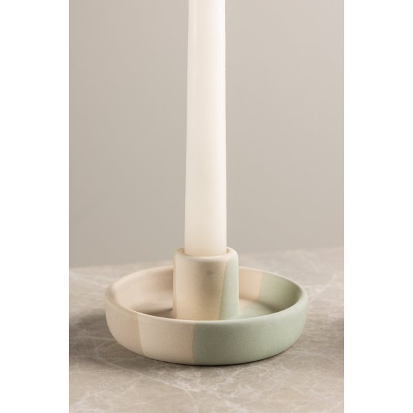 Otis ljusstake - Beige/Gr�n/Gr�