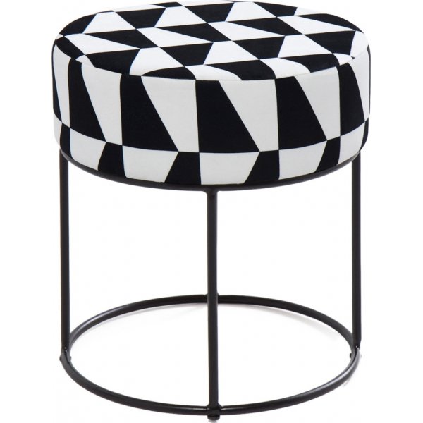 Moon Steel sittpuff - Svart/vit