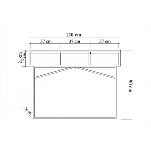 Table relief Mia 120x 36 cm - Noyer/noir Table relief Mia 120x 36 cm - Noyer/noir