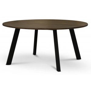 Freddy runt matbord Ø155 cm i brunoljad ek med svarta metallben - Runda matbord, Matbord, Bord