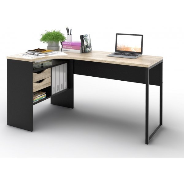 Function Plus skrivbord 145,1 x 81 x 76,8 cm - Svart/ek