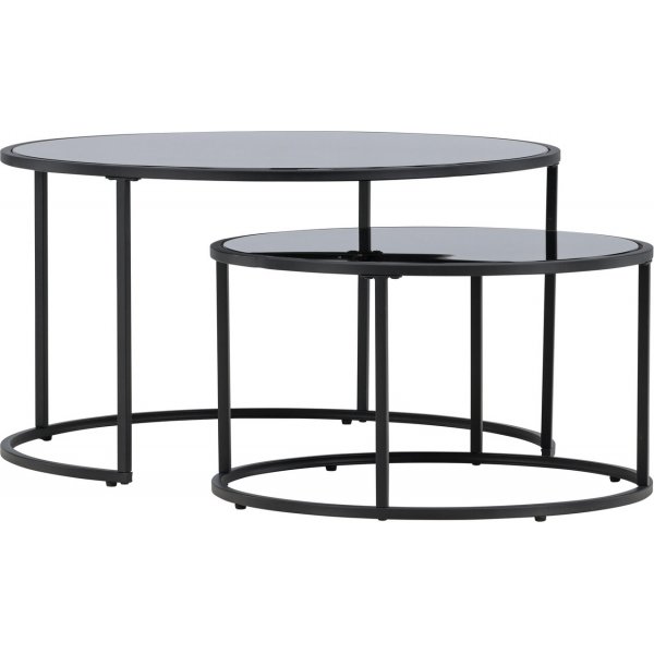 Twin soffbord Ø79/59,5 cm - Svart Twin soffbord Ø79/59,5 cm - Svart