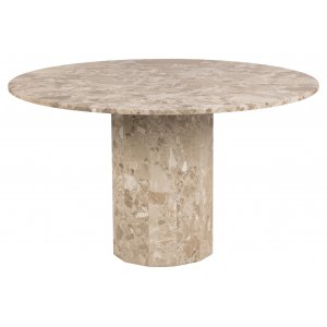 Pegani runt matbord Ø130 cm beige marmorsten