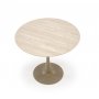 Matbord runt 90 cm beige travertin