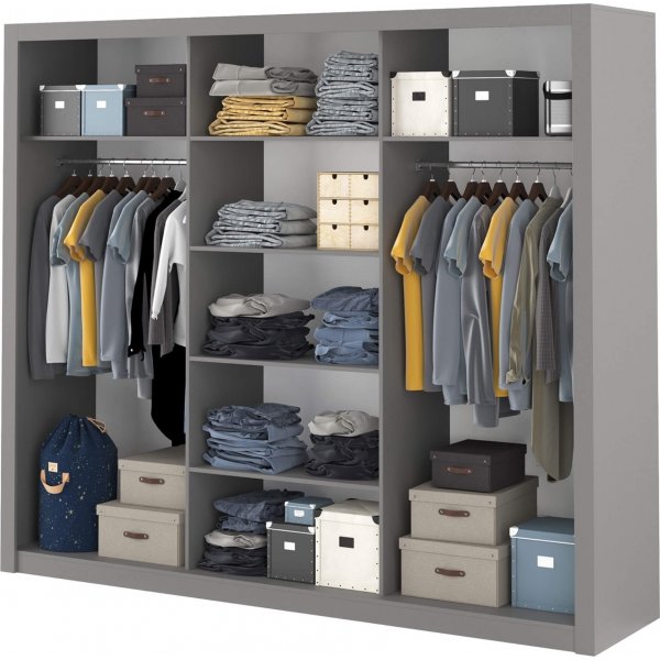 Armoire grise Einar 250x215 cm