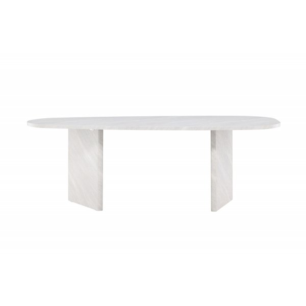 Grnvik matbord 220 x 100 cm - Vit/gr marmor