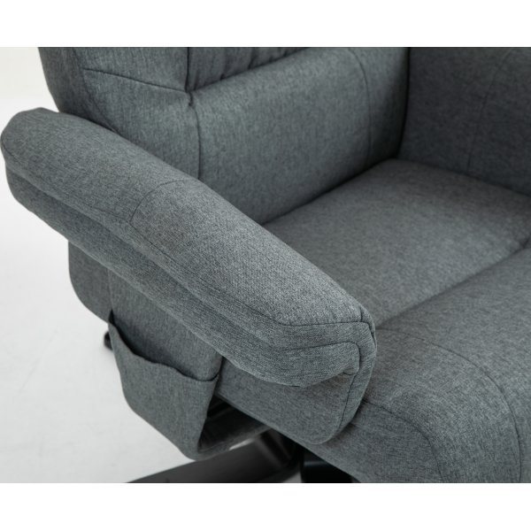 Relaxfauteuil met voetenbank grijs - Oslo Relaxfauteuil met voetenbank grijs - Oslo