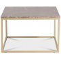Accent 75x75 cm soffbord i brun marmor med matt mssings underrede