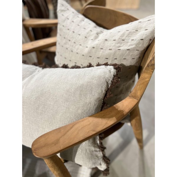 Harriet kussenhoes 50 x 50 cm - Donkere nougat