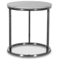 Accent soffbord rund 50 - Vit marmor / kromat underrede Accent soffbord rund 50 - Vit marmor / kromat underrede