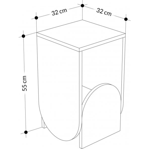 Nun sidobord 32 x 32 cm - Vit/antracit Nun sidobord 32 x 32 cm - Vit/antracit