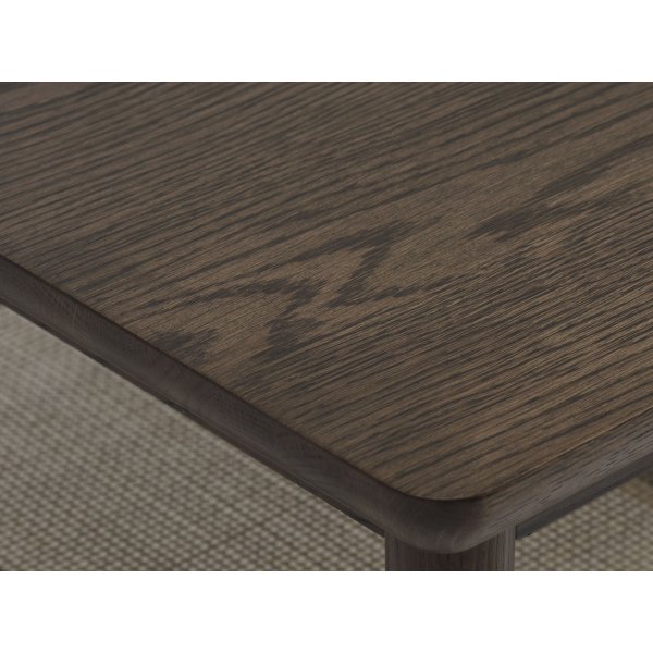 Table basse Yuma en chne fum avec tagre en rotin