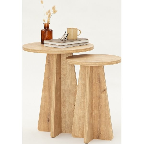 Table d\\\'appoint duo champignon Ø30/40 cm - Chêne saphir Table d\\\'appoint duo champignon Ø30/40 cm - Chêne saphir