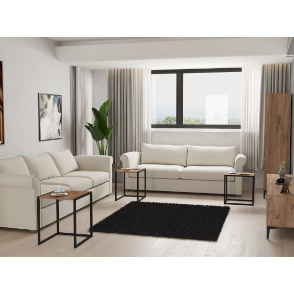 Tali satsbord 34/39/44 x 45 cm - Svart/furu Tali satsbord 34/39/44 x 45 cm - Svart/furu