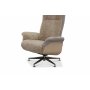 Reclinerftlj med fotpall i kta frskinn beige/whitewash - Ulla + Flckborttagare fr mbler