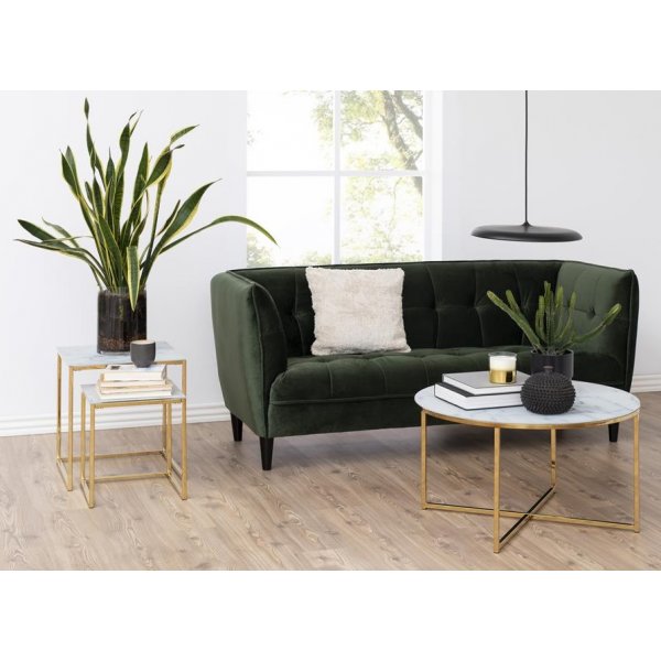 Alisma satsbord 45x45 cm - Vit marmor/guld Alisma satsbord 45x45 cm - Vit marmor/guld