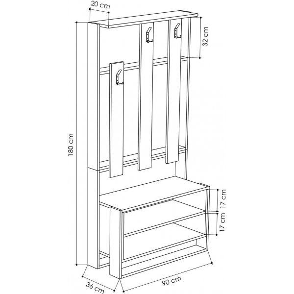 Meuble d\\\'entrée Chester - Blanc Meuble d\\\'entrée Chester - Blanc