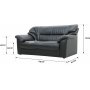 Soffa 2-sits svart konstläder - Dominic