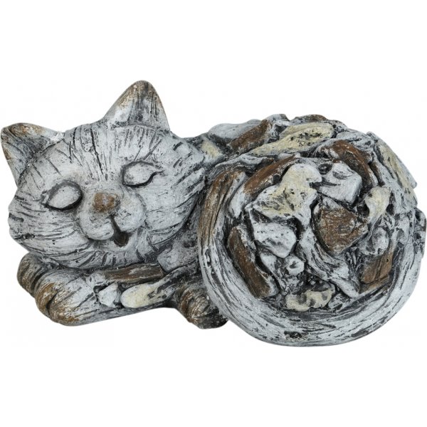 Trdgrdskonst sovande katt - L33 cm