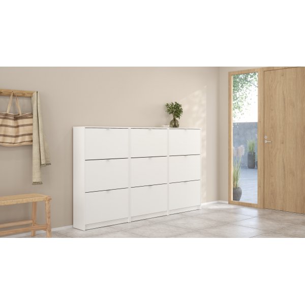 Skoskåp med tre luckor - Vit Skoskåp med tre luckor - Vit