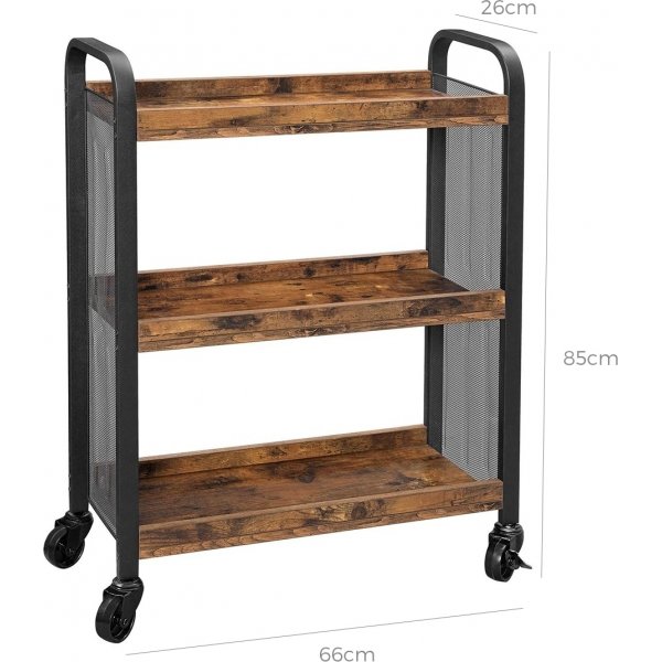 Teodora serveringsvagn - Brun/svart