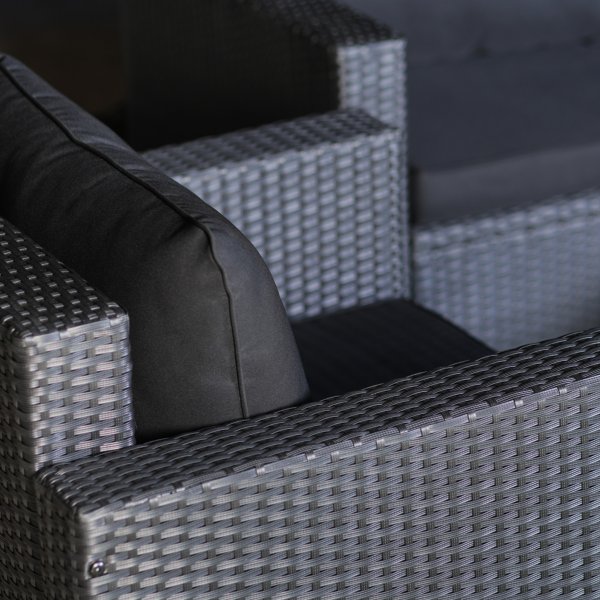 Loungegrupp Huvudskr i svart konstrotting