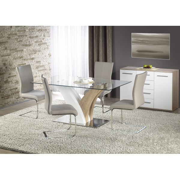 Table  manger Constanza 160 cm - Blanc/chne