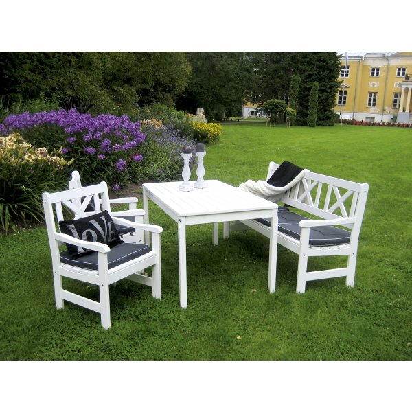 Europa tr�dg�rdsb�nk 3-sits - Vit + Textilreng�ring f�r m�bler