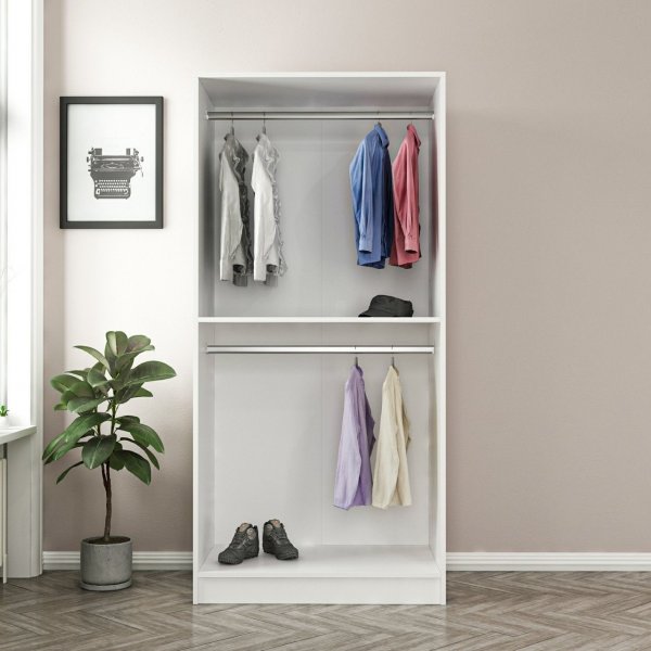 Cavolo garderob 90 cm - Vit/svart Cavolo garderob 90 cm - Vit/svart