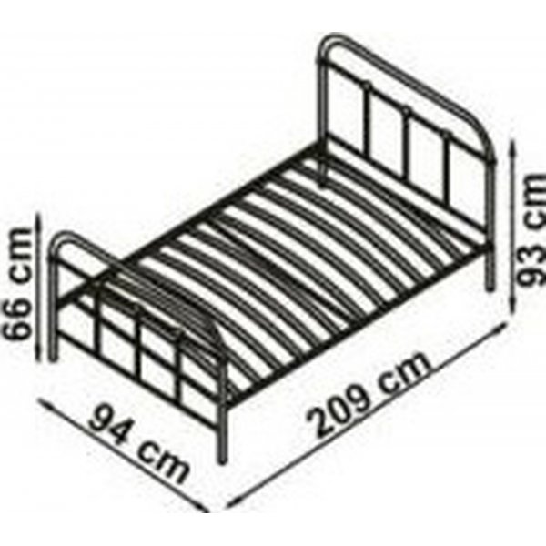 Saldus svart sngram 90x200 cm